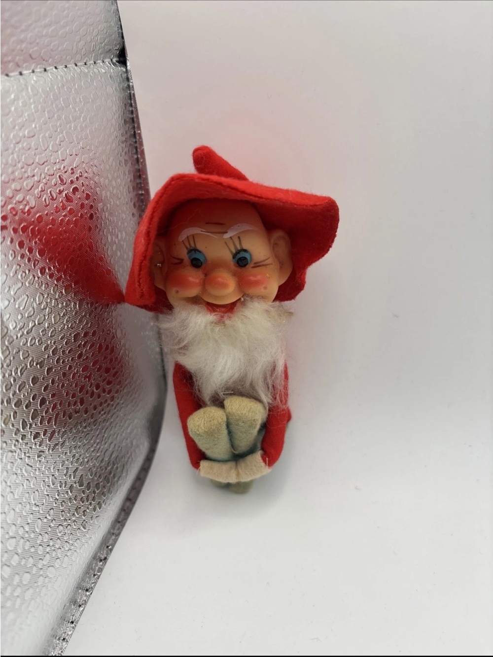 Vintage Christmas Pixie Elf Knee Hugger With Beard Ornament Japan